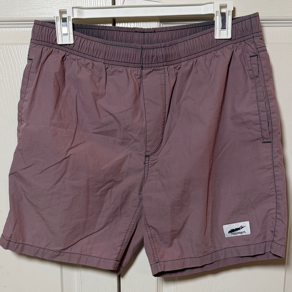 Represent Men’s Swim Shorts in Dusty Mauve. Size Medium